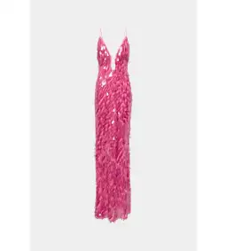 MISHA Sapphire Sequin Maxi Dress Fuchsia Pink Size 8/S for rent on The Volte - image 4