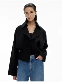 Relaxed Wool Blend Trench Coat