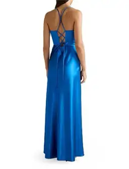Forever New Luna Corset Satin Maxi Dress Blue Size 8/S for rent on The Volte - image 2