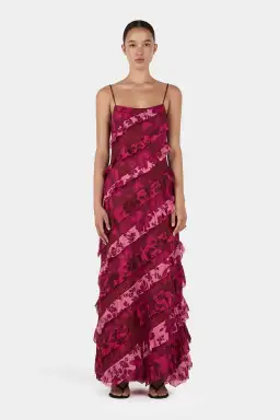 Hansen and Gretel Linnea Maxi Dress Magenta Floral Size AU 12 for rent on The Volte - image 1