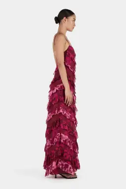Hansen and Gretel Linnea Maxi Dress Magenta Floral Size AU 12 for rent on The Volte - image 4