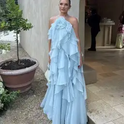 Aje Pandorea Layered Maxi Dress Blue Size 14 for rent on The Volte - image 1