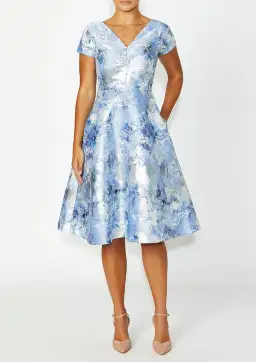 Anthea Crawford Emersyn Floral Midi Dress Powder Blue Size AU 16 for rent on The Volte - image 2