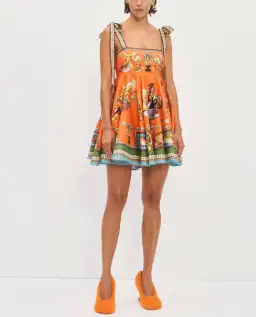 Alemais Rocco Mini Sundress in Orange Print Size AU 8  for rent on The Volte - image 2