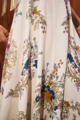 Alemais Antoinette Ballet Midi Sundress in Floral Cream Size AU 10 for rent on The Volte - image 5