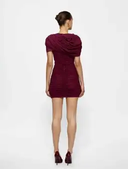 Effie Kats Phoneix Mini Dress Burgundy Size AU 8 for rent on The Volte - image 4