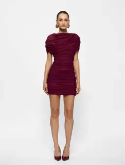 Effie Kats Phoneix Mini Dress Burgundy Size AU 8 for rent on The Volte - image 1