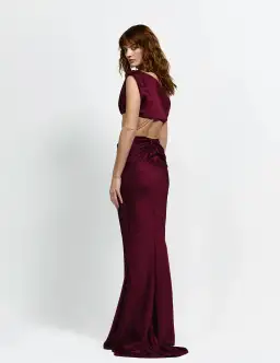 Effie Kats Perez Top & Floor Length Skirt Set in Wine Size 8 for rent on The Volte - image 1