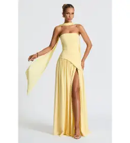 Babyboo Maliyah Maxi Dress in Lemon Yellow Size S / AU 8