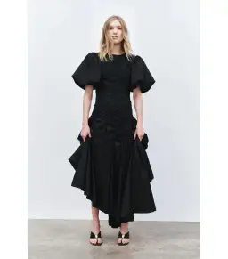 Aje Wisteria Midi Dress Black Size AU 8 for rent on The Volte - image 1