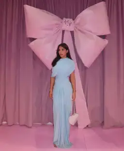 Deme By Gabriella Jasmine Pleated Floor Length Gown Dress in Baby Blue Size S / AU 8 for rent on The Volte - image 4