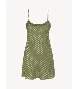 Realisation Par Eliza Mini Dress in Khaki Spot Size S / AU 8 for rent on The Volte - image 5