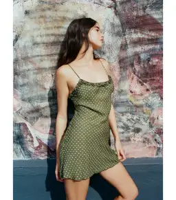Realisation Par Eliza Mini Dress in Khaki Spot Size S / AU 8 for rent on The Volte - image 2