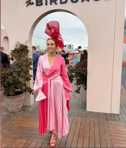 Acler Empire Midi Dress Two Tone Pink Size 10 for rent on The Volte - image 1