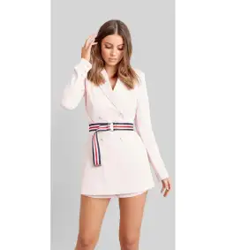 Kookai Ribbon Playsuit Blush Size AU 8