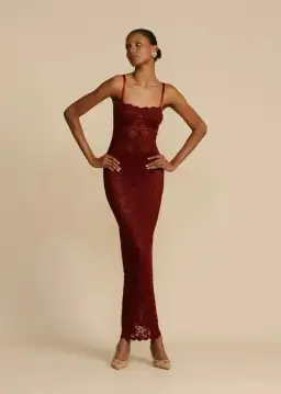 Arcina Ori Margot Maxi Dress in Red Wine Size AU 8 for rent on The Volte - image 2
