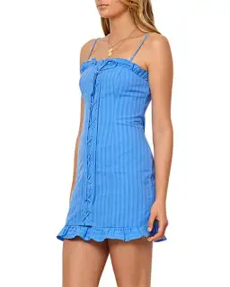 Bec & Bridge Chou Chou Mini Dress Azure Blue Size AU 6 for rent on The Volte - image 2