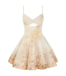 Zimmermann Memento Twist Front Mini Dress Rose Arbor Size AU 10 for rent on The Volte - image 1
