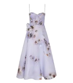 Zimmermann Hypnotic Picnic Midi Dress in Lilac Poppy Size 0 / AU 8 for rent on The Volte - image 4