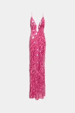 MISHA Sapphire Sequin Maxi Dress Fuchsia Size 8/S for rent on The Volte - image 5
