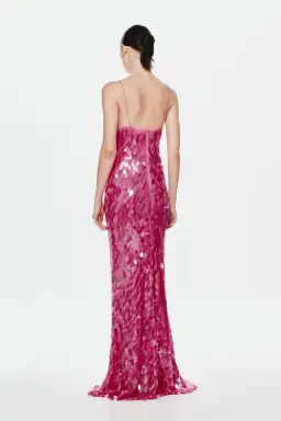 MISHA Sapphire Sequin Maxi Dress Fuchsia Size 8/S for rent on The Volte - image 4