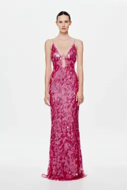 Misha Sapphire Sequin Maxi Dress in Fuchsia Size 10/M for rent on The Volte - image 1
