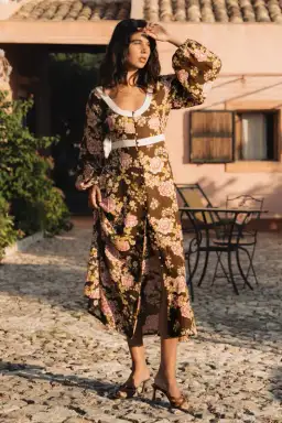 BOHEMIAN TRADERS JULIET SCOOP NECK MIDI / CHOCOLATE / SIZE 8 for rent on The Volte - image 1