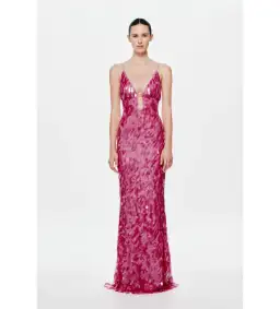 MISHA The Sapphire Sequin Maxi Dress Fuchsia Size 12 for rent on The Volte - image 1