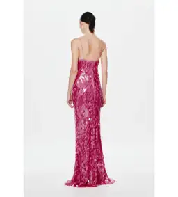 MISHA The Sapphire Sequin Maxi Dress Fuchsia Size 12 for rent on The Volte - image 3