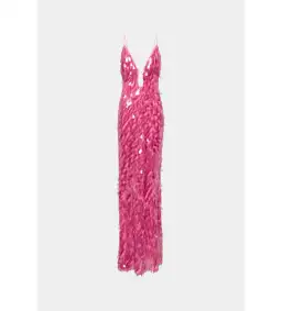 MISHA The Sapphire Sequin Maxi Dress Fuchsia Size 12 for rent on The Volte - image 4