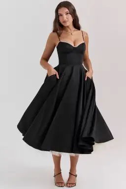 House Of CB Mademoiselle Black Tulle Midi Dress Size AU 8 for rent on The Volte - image 2