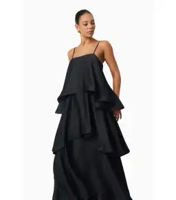 Elliatt Tilly Tiered Maxi Dress Black Size AU 10  for rent on The Volte - image 3