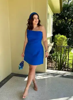 Azzurielle Cassie Strapless Mini Dress Cobalt Size 10 for rent on The Volte - image 2