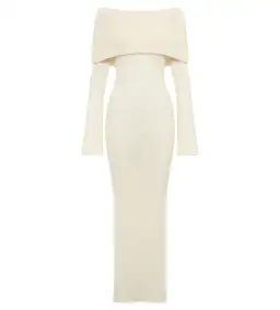 MESHKI Marisol Off Shoulder Boucle Maxi Dress Ivory Size M AU 10 for rent on The Volte - image 8