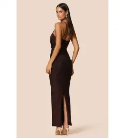 Love Nookie Bianca 2Way Halter Gown Cocoa Size AU 8 for rent on The Volte - image 4
