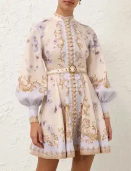 Zimmermann Hypnotic Buttoned Mini Dress Size AU 8