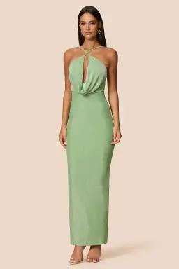 Love Nookie Bianca 2-Way Halter Gown in Green, Size 12 for rent on The Volte - image 3