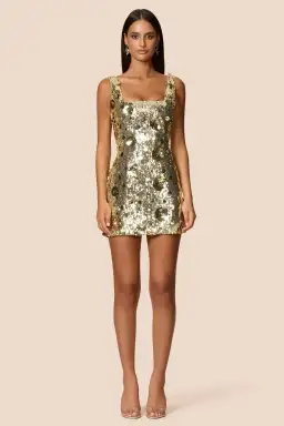 Love Nookie Seraphine Mini Dress Gold Size 12 for rent on The Volte - image 1
