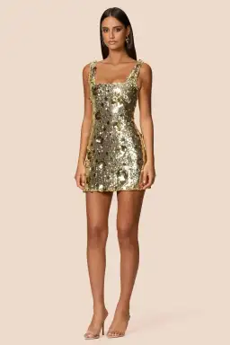 Love Nookie Seraphine Mini Dress Gold Size 12 for rent on The Volte - image 3