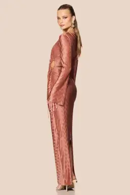 Love Nookie Mirage LS Gown in Mocha Size 10 for rent on The Volte - image 3