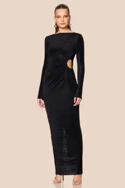 LOVE NOOKIE MIRAGE L/S GOWN / BLACK / SIZE 12 for rent on The Volte - image 1