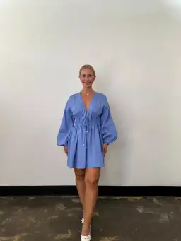 Pasduchas Vera Mini Dress Blue  Size 12 for rent on The Volte - image 1