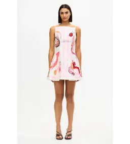 Acler Pennick Mini Dress in Blush Size AU 6