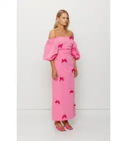 The Wolf Gang Amar Midi Dress in Candy Size M / AU 10 for rent on The Volte - image 3