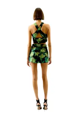 ALICE By Alice McCall Jemima Mini Skirt in Black/Green Floral Size 12 for rent on The Volte - image 3