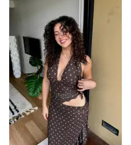 Benni Penelope Maxi Dress in Chocolate Polka Dot Size AU 6 for rent on The Volte - image 4