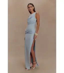 Meshki Henley Drape Maxi Dress Blue Size AU 8 for rent on The Volte - image 1