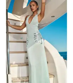 Meshki Ellington Knit Midi Dress in Lagoon Blue Size AU 10 for rent on The Volte - image 9