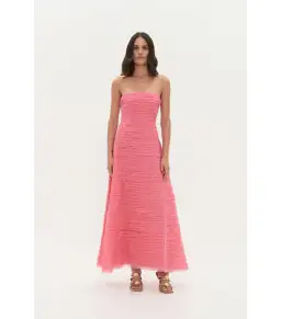 Aje Soundscape Maxi Dress in Guava Pink Size AU 8 for rent on The Volte - image 1