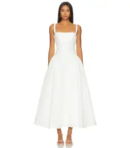Rachel Gilbert Sophie Strap Midi Dress White Size AU 10 for rent on The Volte - image 1